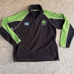 Ireland Rugby Apparel 1/4‎ Zip Fleece Mens XL Shamrock Blue Green No Drawstring